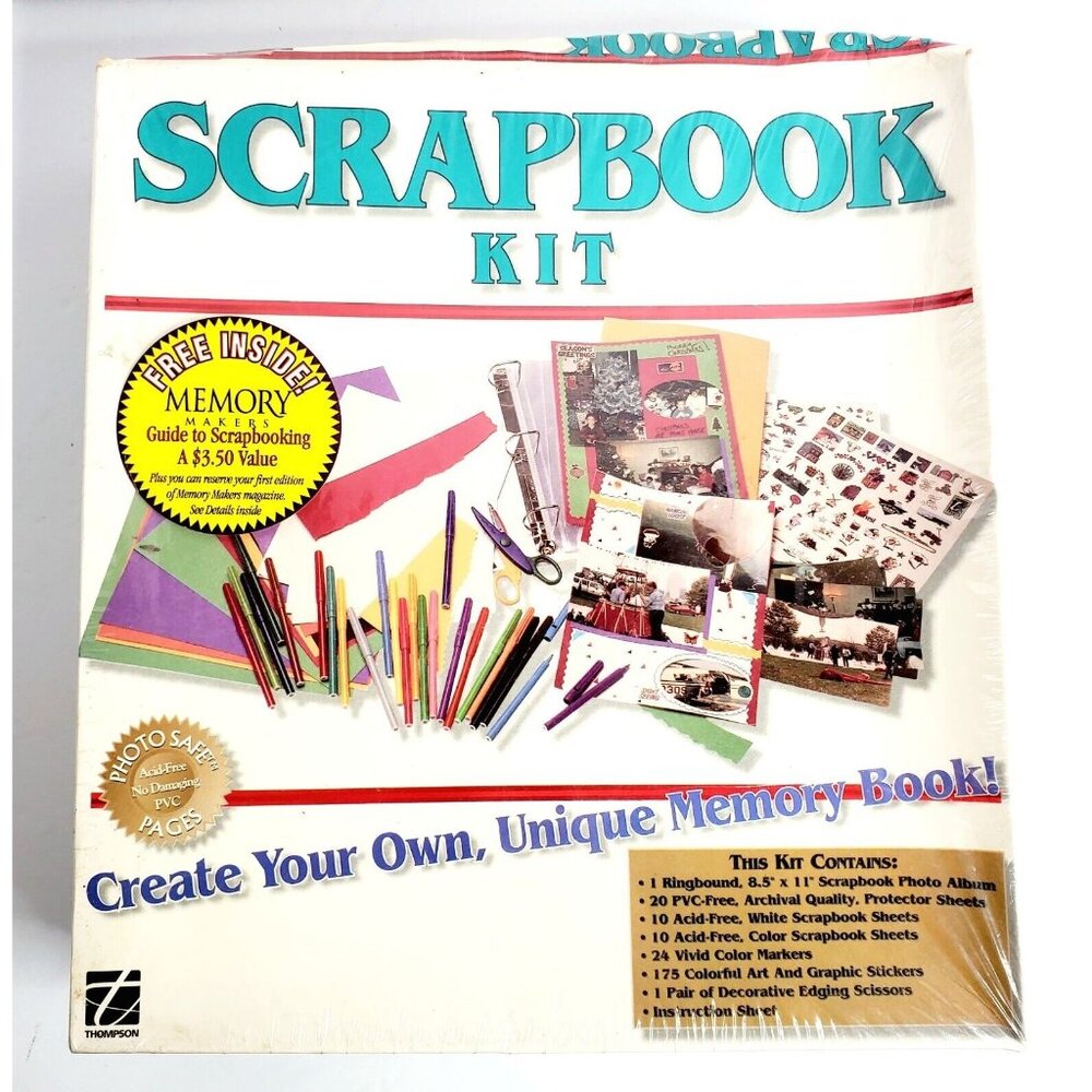 Vintage Scrapbook Kit by Thompson 1998 Create Your Own Unique Memory Book SEALED